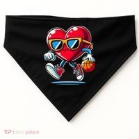 Heart Dunking Valentines Day For Basketball Lovers Gift USA-Made Doggie Bandana thumb 0