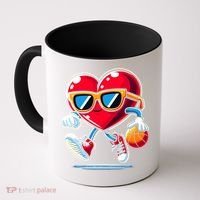 Heart Dunking Valentines Day For Basketball Lovers Gift Coffee Mug thumb 0