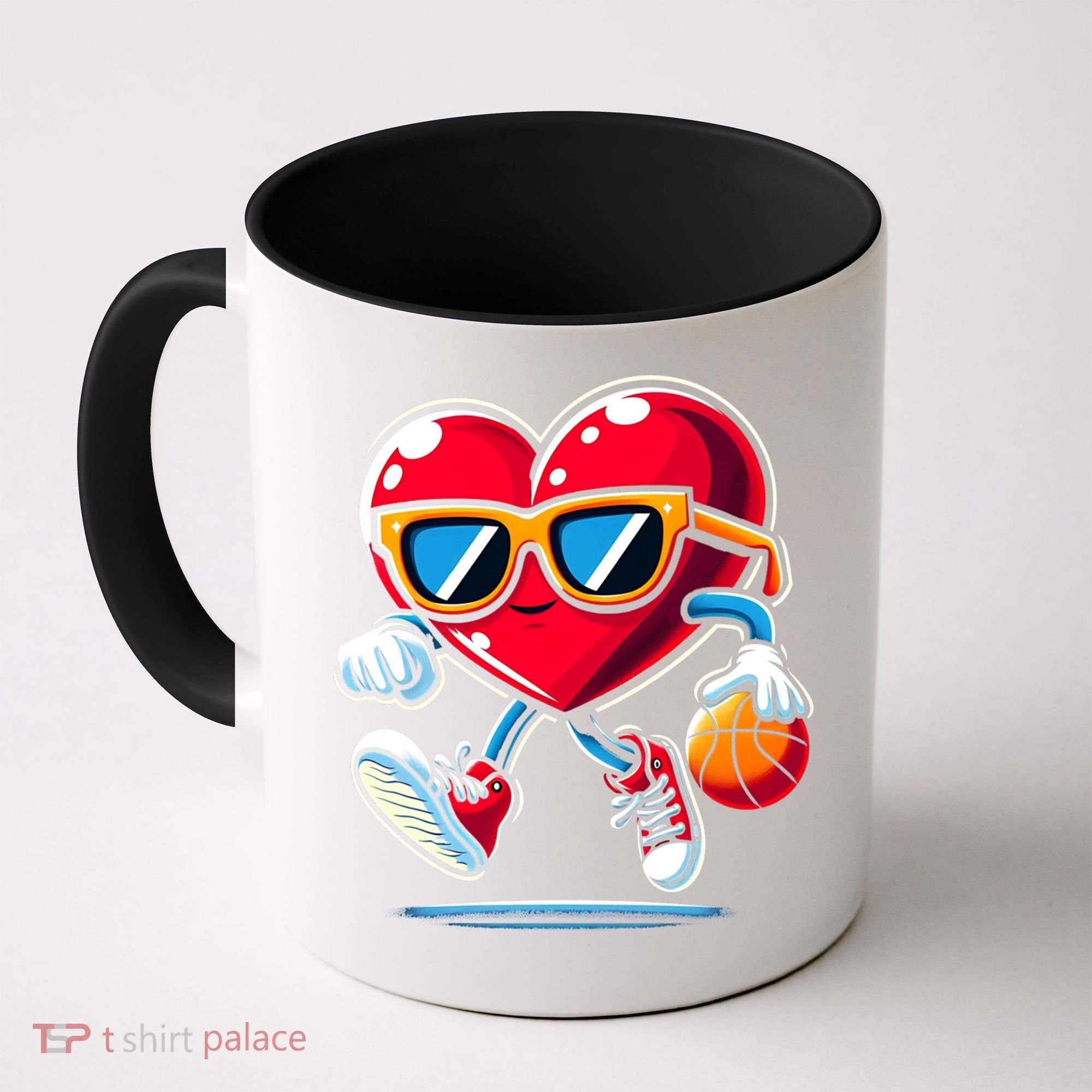 Heart Dunking Valentines Day For Basketball Lovers Gift Coffee Mug