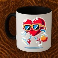 Heart Dunking Valentines Day For Basketball Lovers Gift Coffee Mug thumb 2