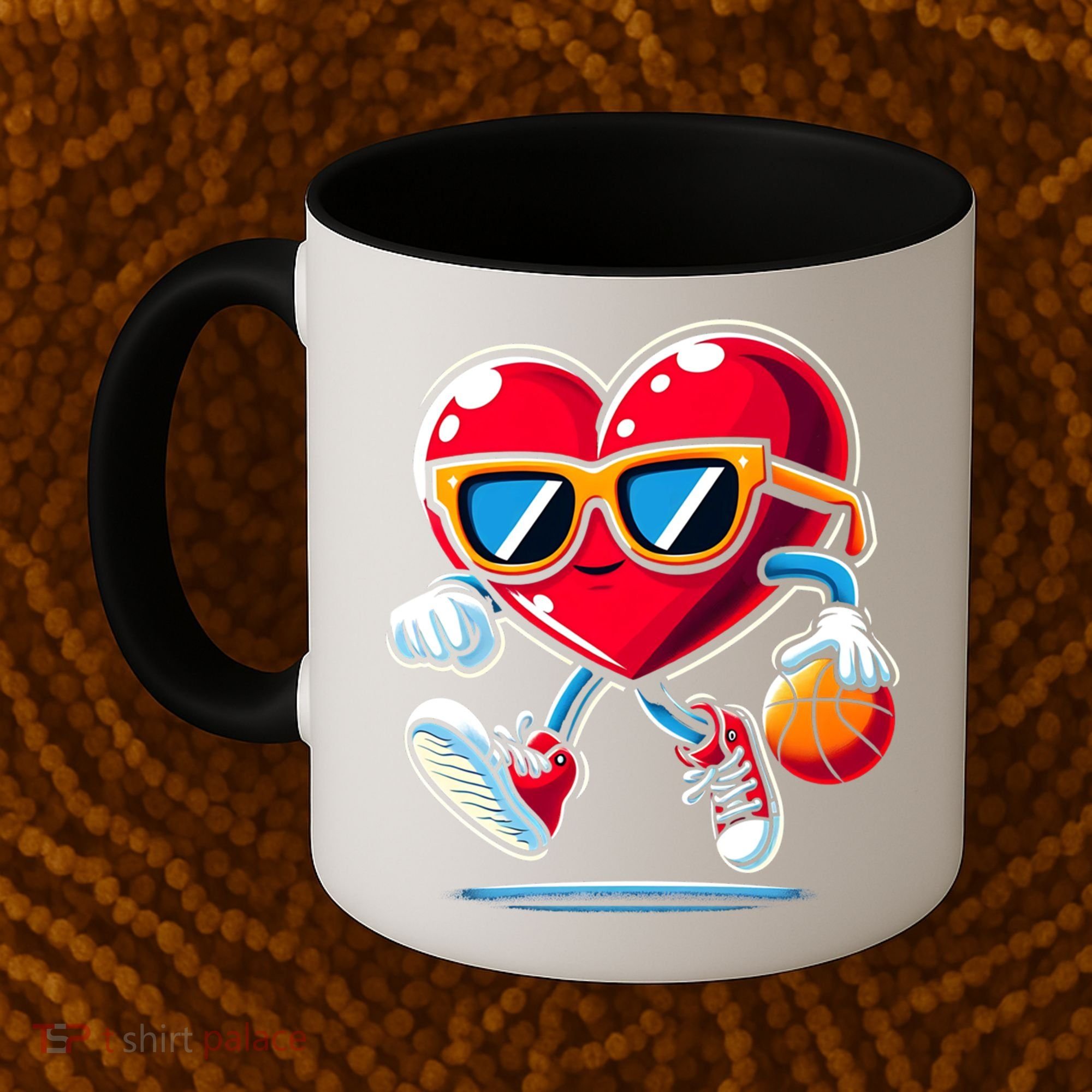 Heart Dunking Valentines Day For Basketball Lovers Gift Coffee Mug