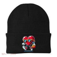 Heart Dunking Valentines Day For Basketball Lovers Gift Beanie thumb 0