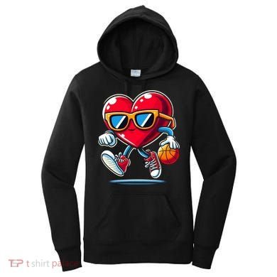 Heart Dunking Valentines Day For Basketball Lovers Gift Women's Hoodie