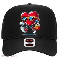 Heart Dunking Valentines Day For Basketball Lovers Gift Hat thumb 0