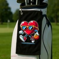 Heart Dunking Valentines Day For Basketball Lovers Gift Golf Towel thumb 2