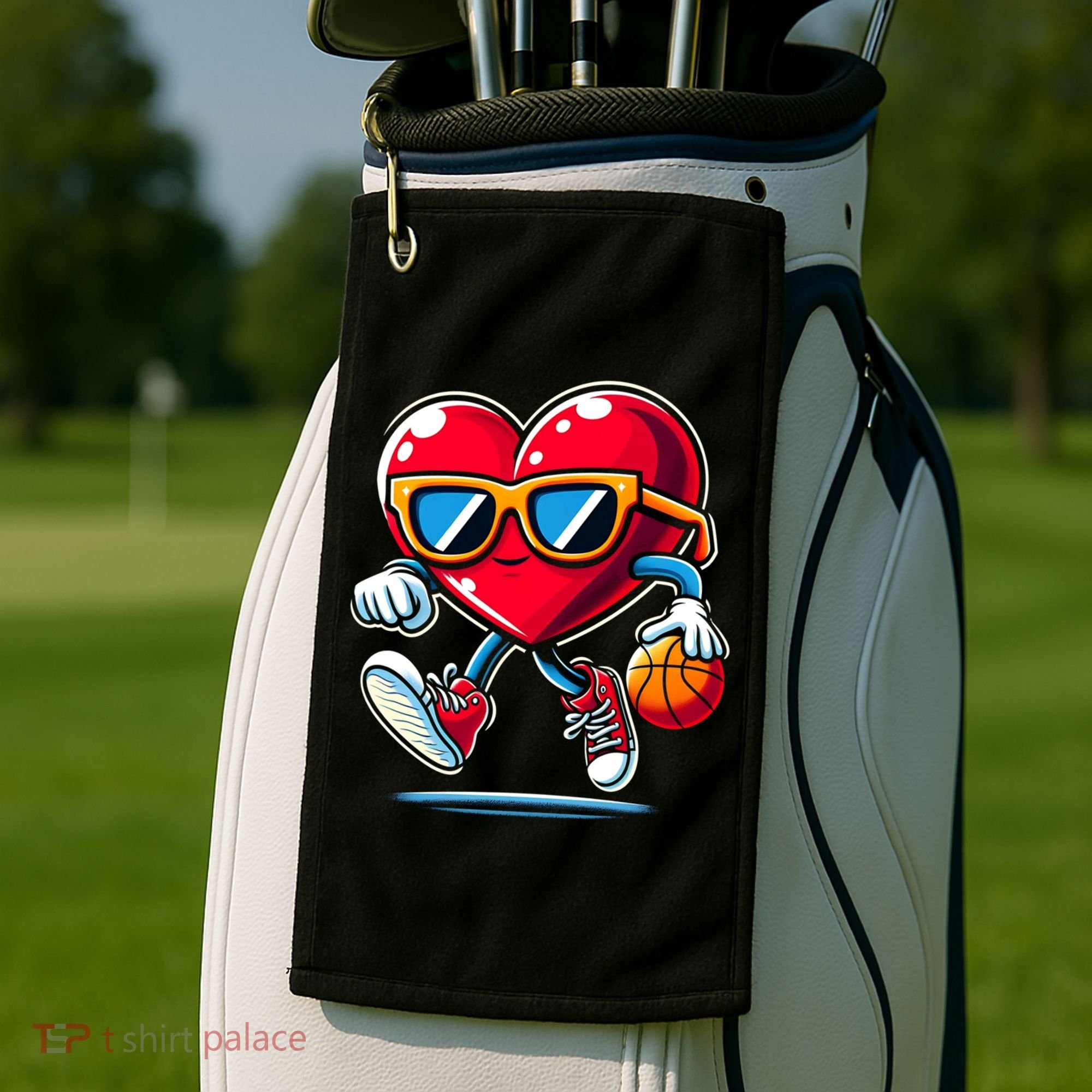 Heart Dunking Valentines Day For Basketball Lovers Gift Golf Towel