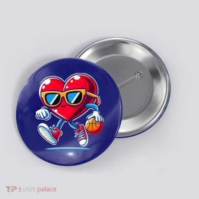 Heart Dunking Valentines Day For Basketball Lovers Gift Button