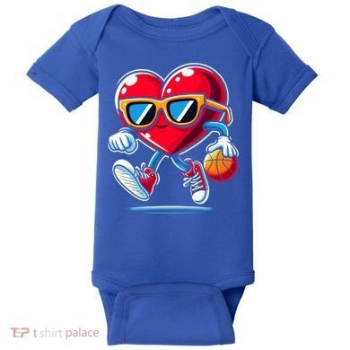 Heart Dunking Valentines Day For Basketball Lovers Gift Baby Bodysuit