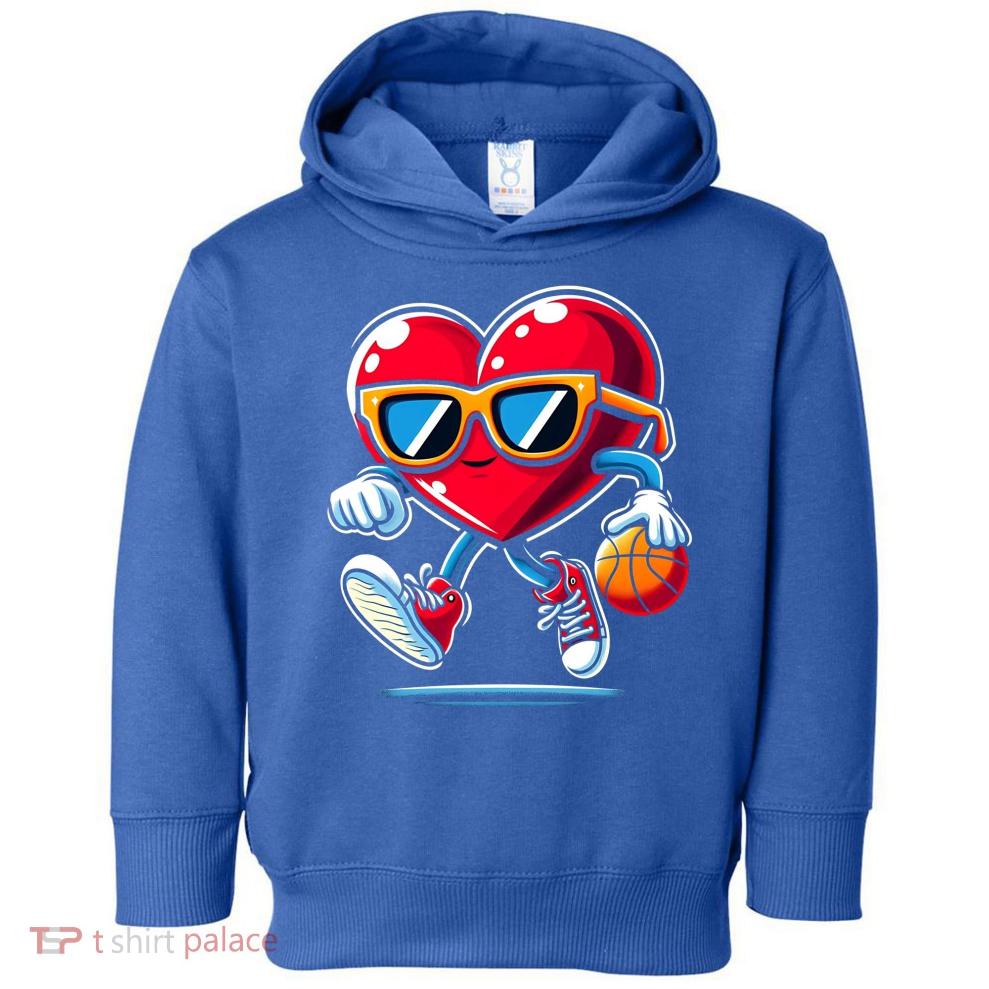 Heart Dunking Valentines Day For Basketball Lovers Gift Toddler Hoodie