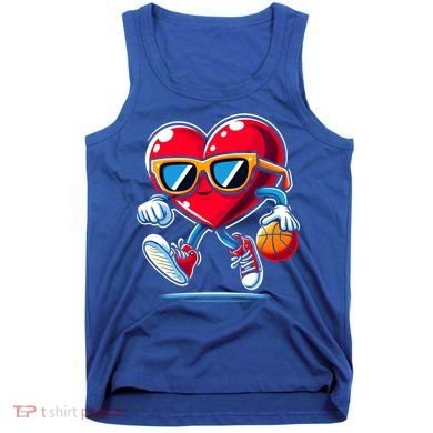 Heart Dunking Valentines Day For Basketball Lovers Gift Tank Top
