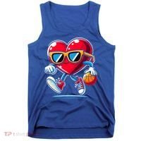 Heart Dunking Valentines Day For Basketball Lovers Gift Tank Top thumb 0