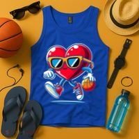 Heart Dunking Valentines Day For Basketball Lovers Gift Tank Top thumb 4