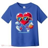 Heart Dunking Valentines Day For Basketball Lovers Gift Toddler T-Shirt thumb 0