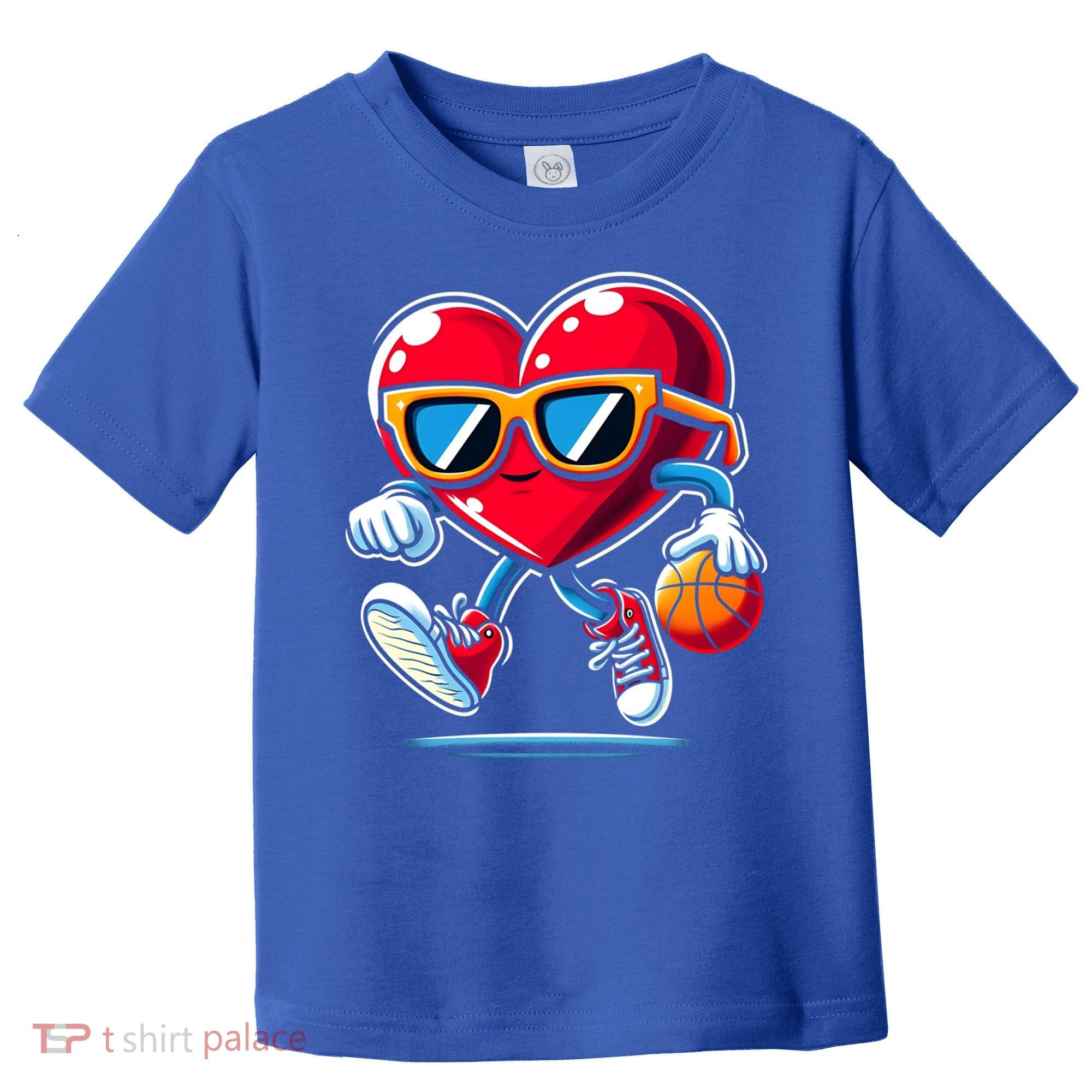 Heart Dunking Valentines Day For Basketball Lovers Gift Toddler T-Shirt