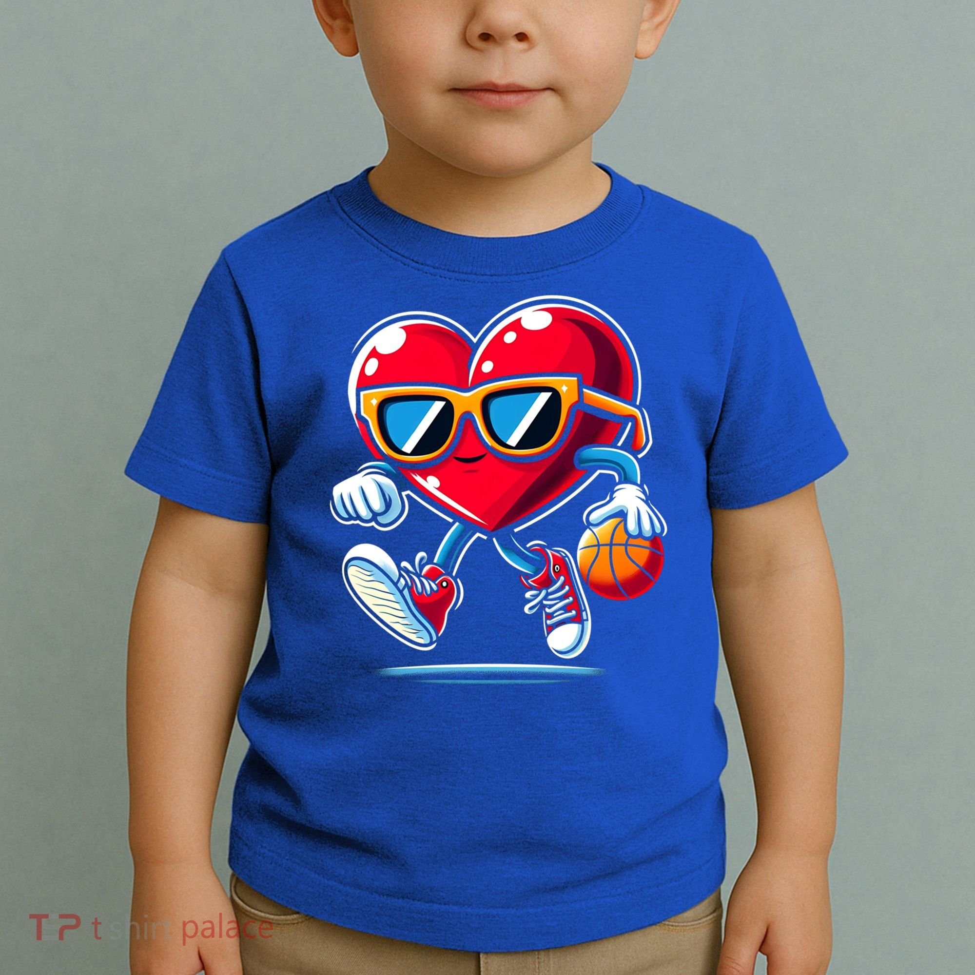 Heart Dunking Valentines Day For Basketball Lovers Gift Toddler T-Shirt