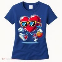 Heart Dunking Valentines Day For Basketball Lovers Gift Women's T-Shirt thumb 0