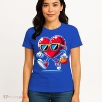 Heart Dunking Valentines Day For Basketball Lovers Gift Women's T-Shirt thumb 4