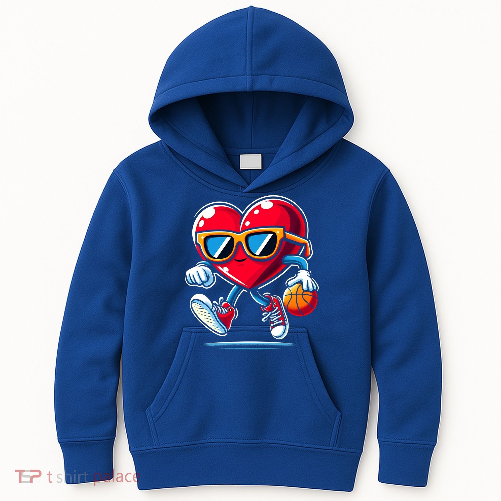 Heart Dunking Valentines Day For Basketball Lovers Gift Kids Hoodie