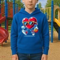 Heart Dunking Valentines Day For Basketball Lovers Gift Kids Hoodie thumb 2