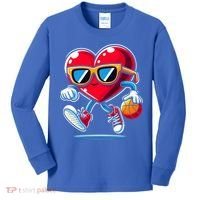 Heart Dunking Valentines Day For Basketball Lovers Gift Kids Long Sleeve Shirt thumb 0