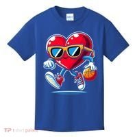 Heart Dunking Valentines Day For Basketball Lovers Gift Kids T-Shirt thumb 0