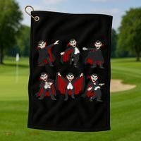 Halloween Dancing Vampire Dance Challenge Golf Towel thumb 1