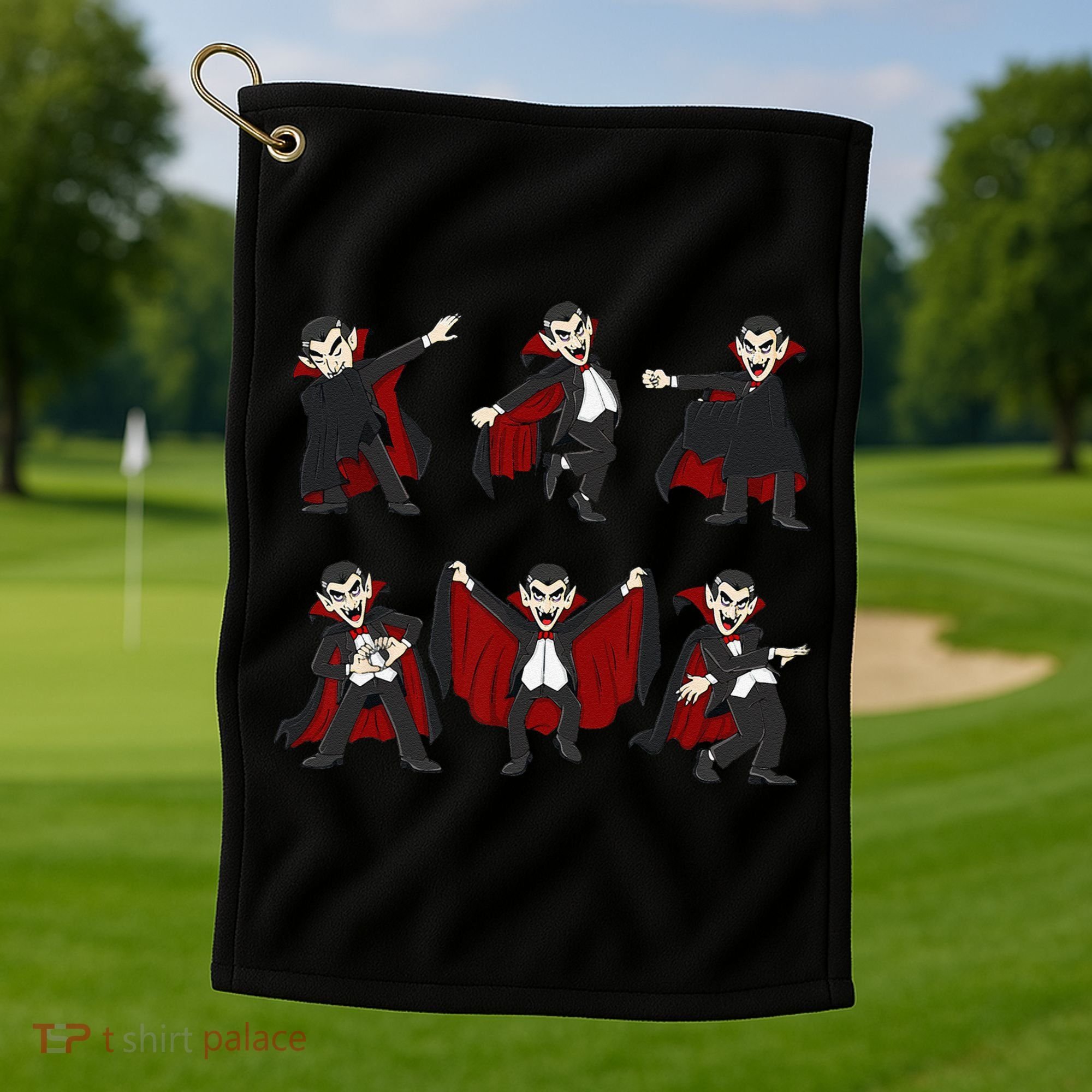 Halloween Dancing Vampire Dance Challenge Golf Towel