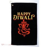 Happy Diwali With Lord Ganesha Golf Towel thumb 0
