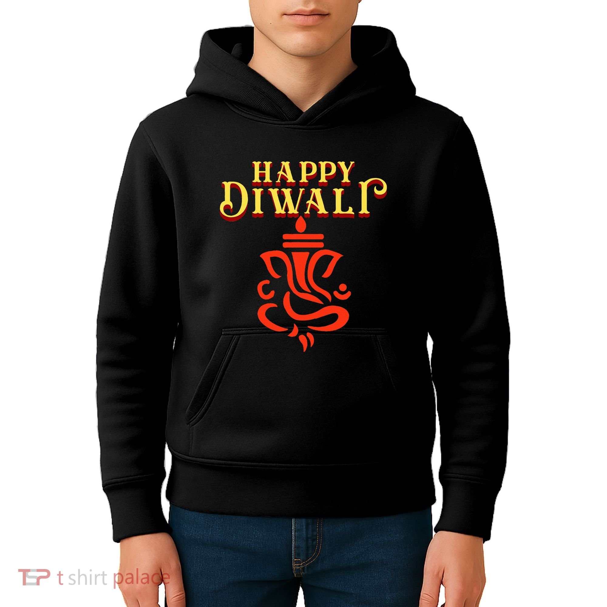 Happy Diwali With Lord Ganesha Kids Hoodie