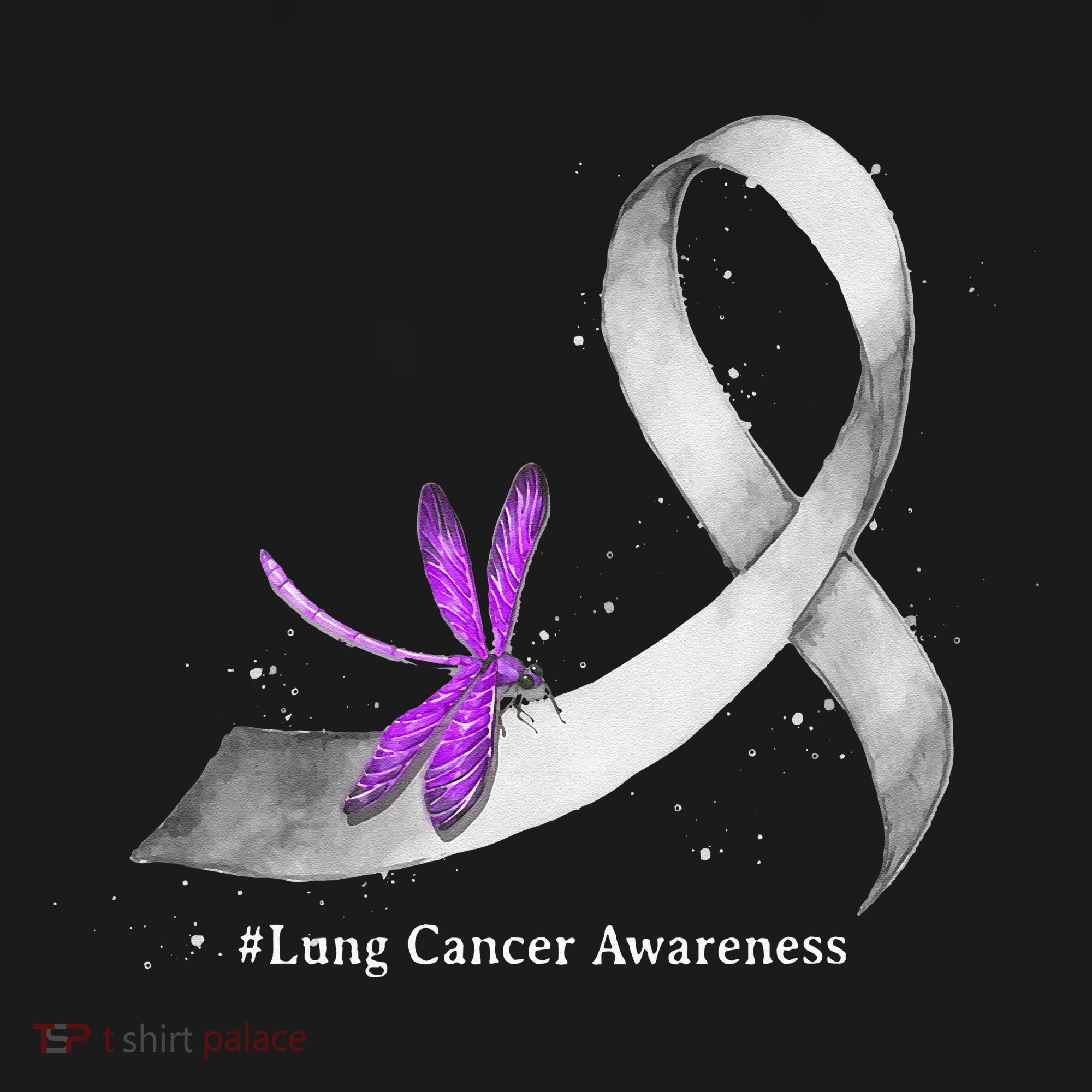 Hippie Dragonfly White Ribbon Lung Cancer Awareness Gifts Sweatshirt