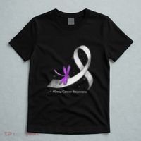 Hippie Dragonfly White Ribbon Lung Cancer Awareness Gifts T-Shirt thumb 5