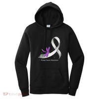 Hippie Dragonfly White Ribbon Lung Cancer Awareness Gifts Women's Hoodie thumb 0