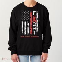 Heart Disease Warrior Us Flag Women's Sweatshirt thumb 0