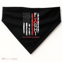 Heart Disease Warrior Us Flag USA-Made Doggie Bandana thumb 0