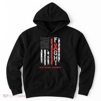 Heart Disease Warrior Us Flag Hoodie thumb 0