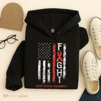 Heart Disease Warrior Us Flag Hoodie thumb 4