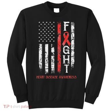 Heart Disease Warrior Us Flag Sweatshirt