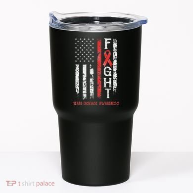 Heart Disease Warrior Us Flag Tumbler