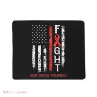 Heart Disease Warrior Us Flag Mousepad thumb 0
