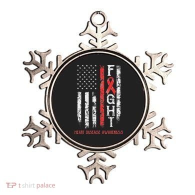 Heart Disease Warrior Us Flag Ornament
