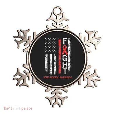 Heart Disease Warrior Us Flag Ornament