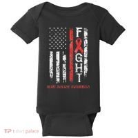 Heart Disease Warrior Us Flag Baby Bodysuit thumb 0
