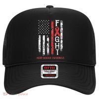 Heart Disease Warrior Us Flag Hat thumb 0