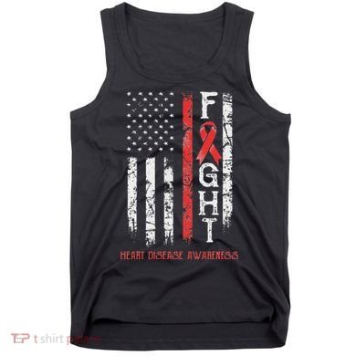 Heart Disease Warrior Us Flag Tank Top