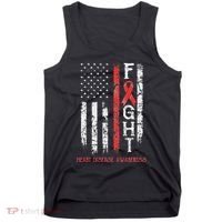 Heart Disease Warrior Us Flag Tank Top thumb 0