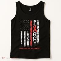 Heart Disease Warrior Us Flag Tank Top thumb 2