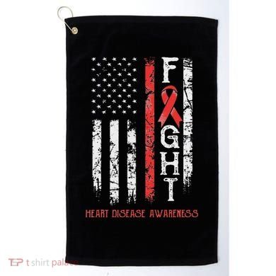 Heart Disease Warrior Us Flag Golf Towel