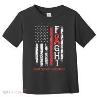 Heart Disease Warrior Us Flag Toddler T-Shirt thumb 0