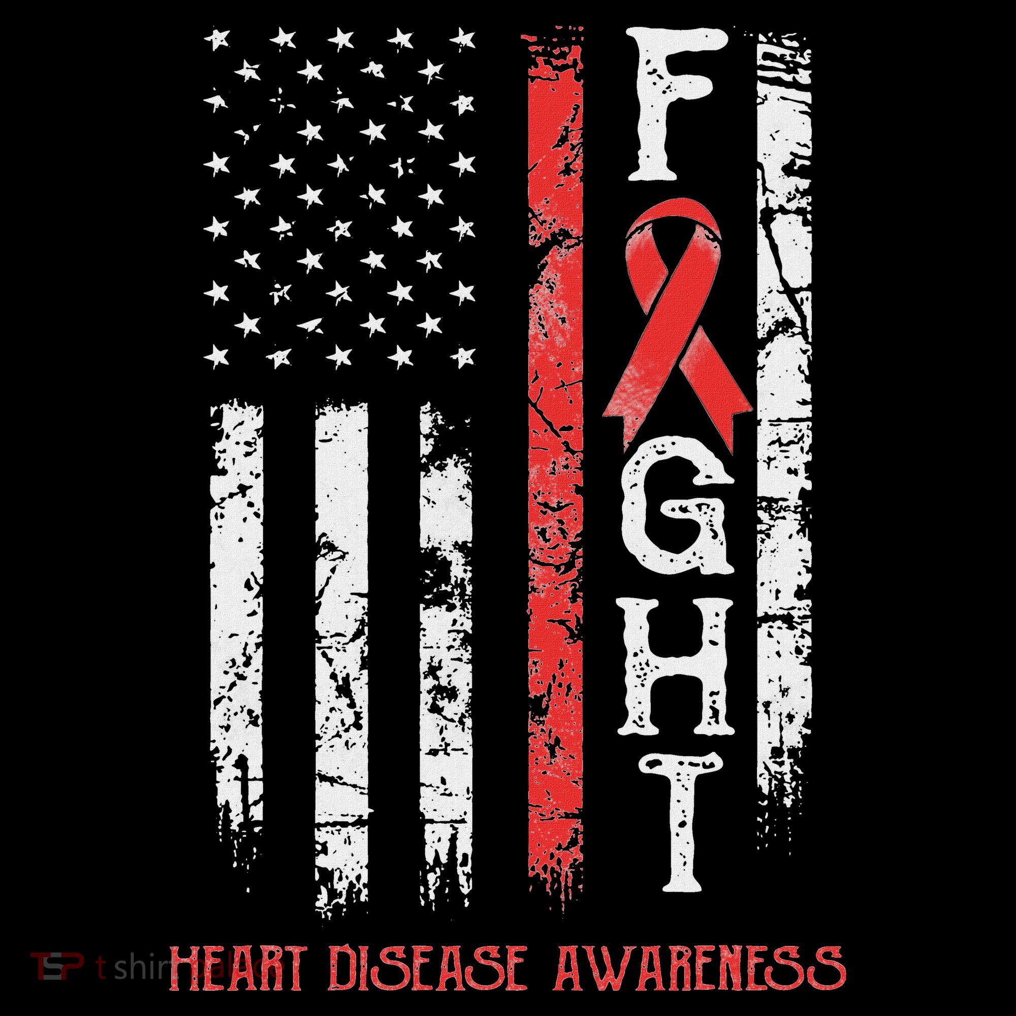 Heart Disease Warrior Us Flag Toddler T-Shirt
