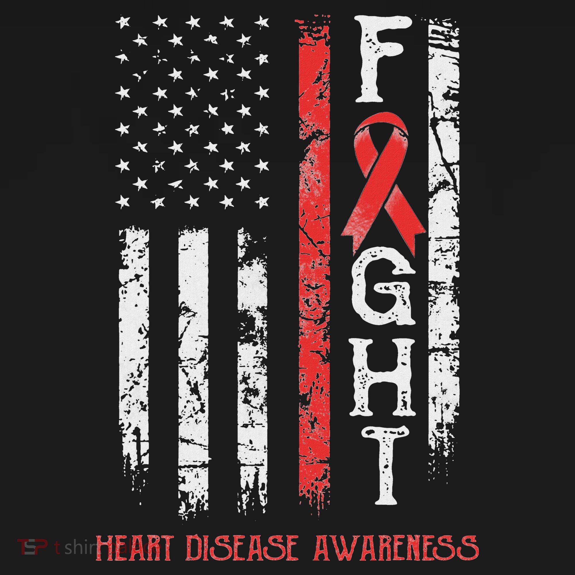 Heart Disease Warrior Us Flag Women's Long Sleeve Shirt